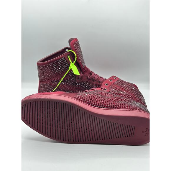GUCCI Coda Signature High Sneakers Red Crystal Studs Sz 10.5G/US 11 $1190 main image 7